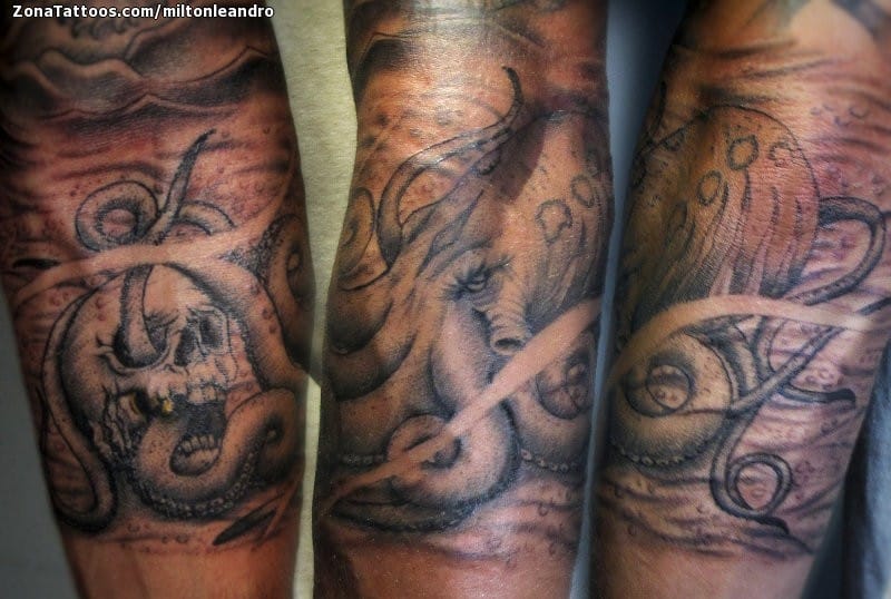 Tattoo photo Octopuses, Animals, Skulls