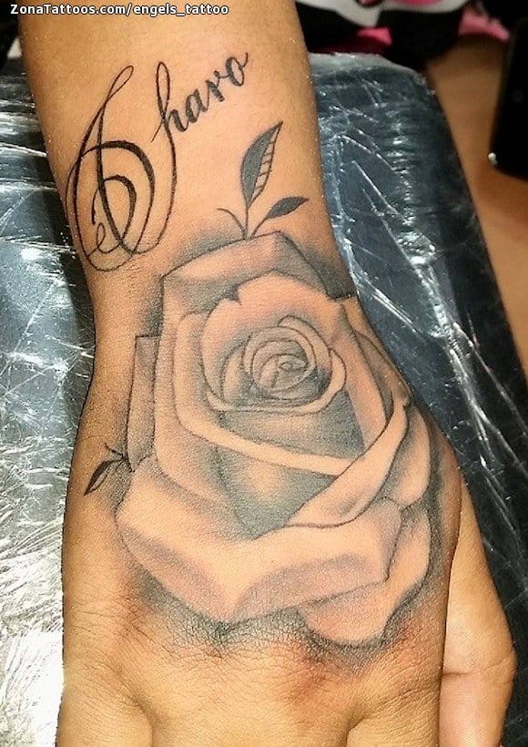 Foto de tatuaje Rosas, Flores, Mano