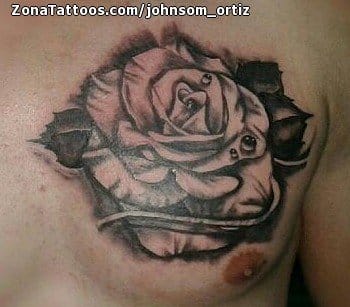 Tattoo photo Roses, Flowers, Chest