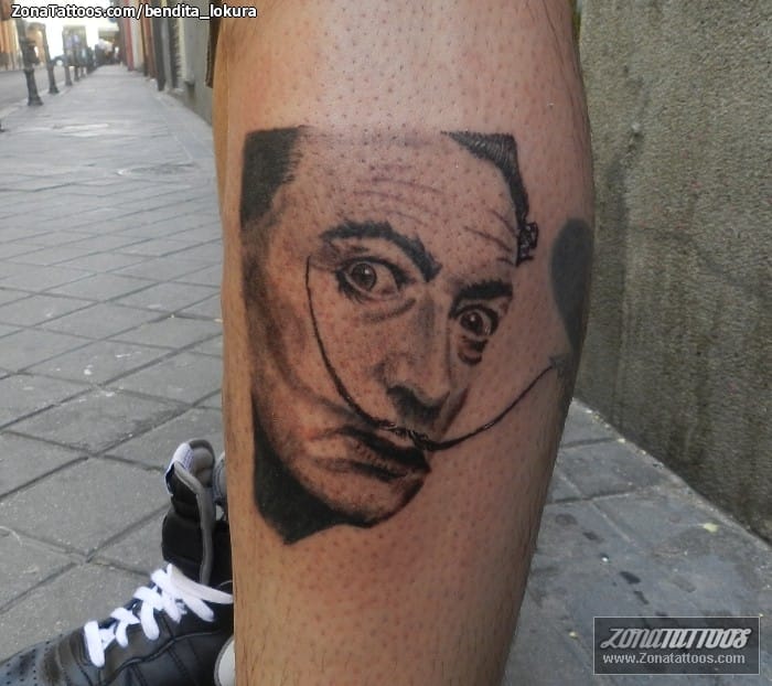 Foto de tatuaje Rostros, Retratos, Dalí