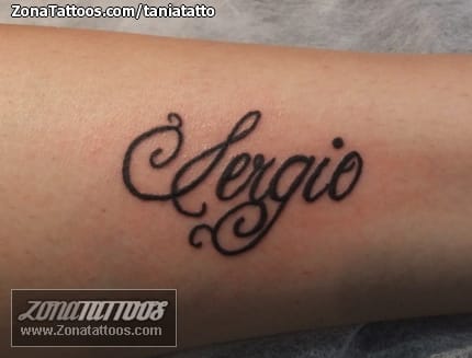 Foto de tatuaje Nombres, Letras, Sergio