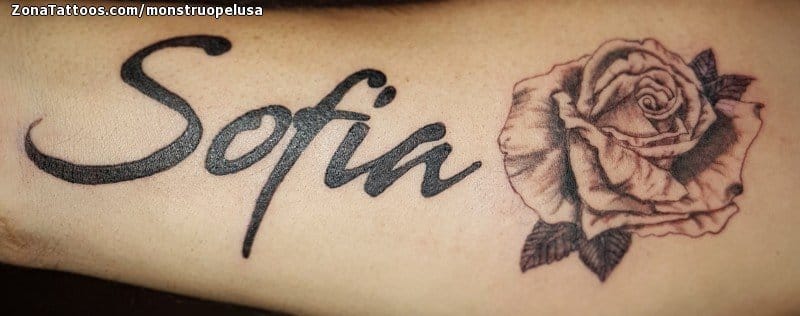 Foto de tatuaje Sofía, Nombres, Letras