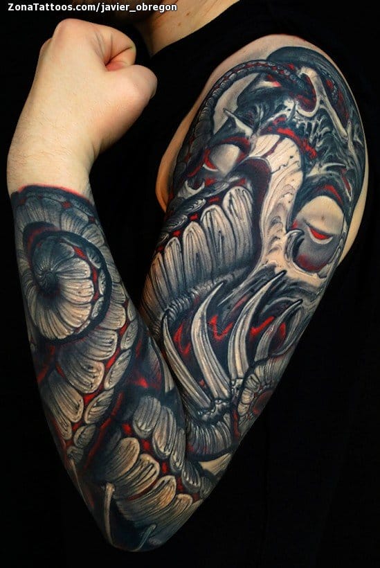 Tattoo photo Biorganic, Octopuses, Sleeves