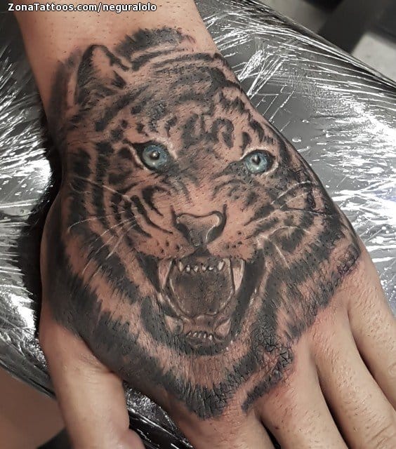 Tattoo photo Tigers, Hand, Animals