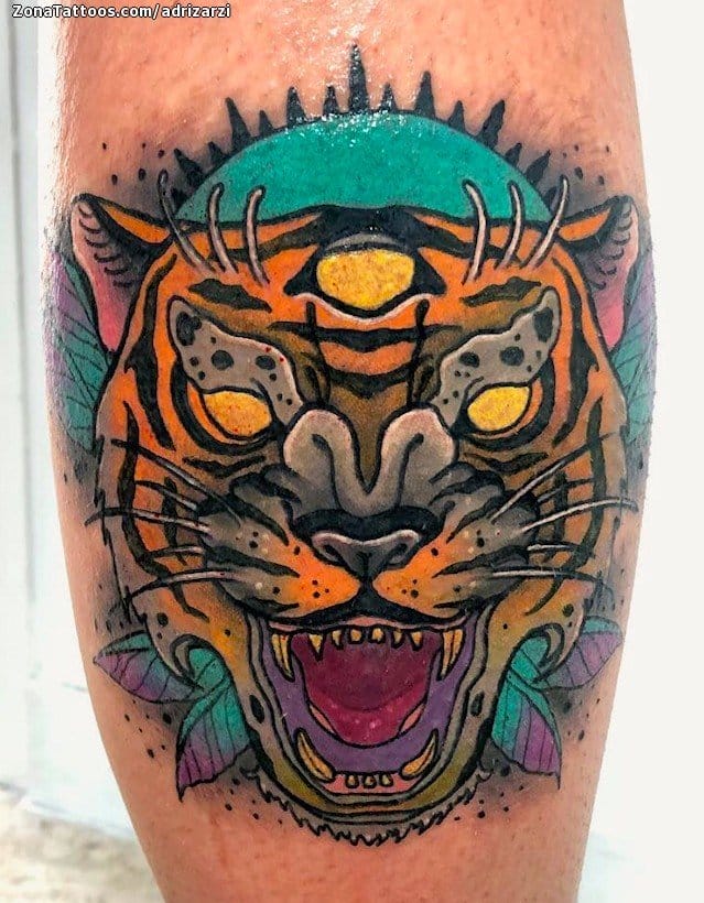 Foto de tatuaje Tigres, Fantasía, Animales