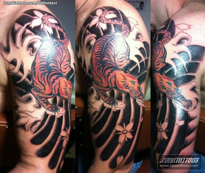 Foto de tatuaje Tigres, Animales, Orientales