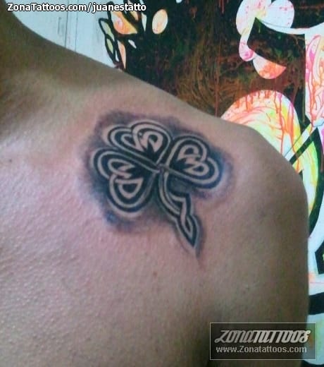 Tattoo photo Clovers, Celtic, Shoulder