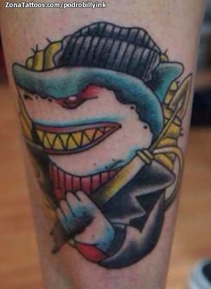 Tattoo photo Sharks, Old School, Animals