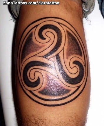 Tattoo photo Celtic, Calf, Triskelion