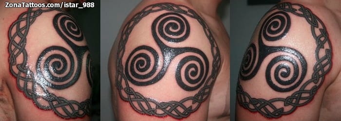 Tattoo photo Triskelion, Celtic, Shoulder