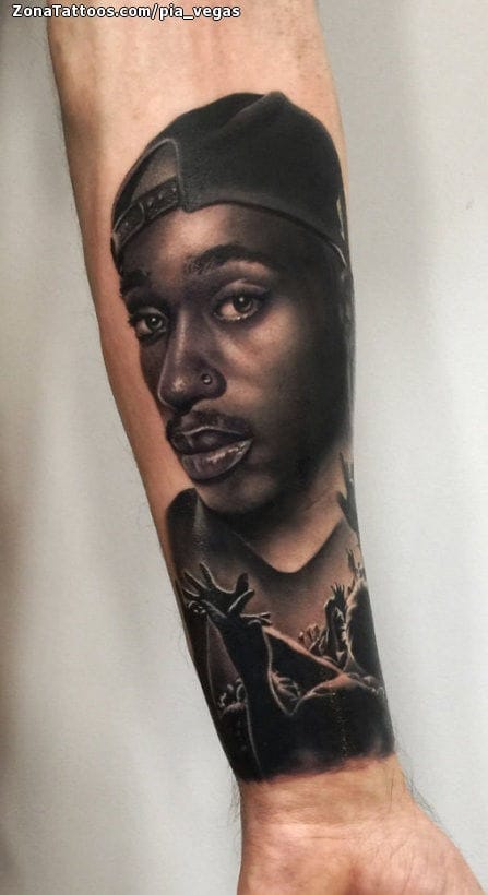 Foto de tatuaje Tupac Shakur, Rap, Música