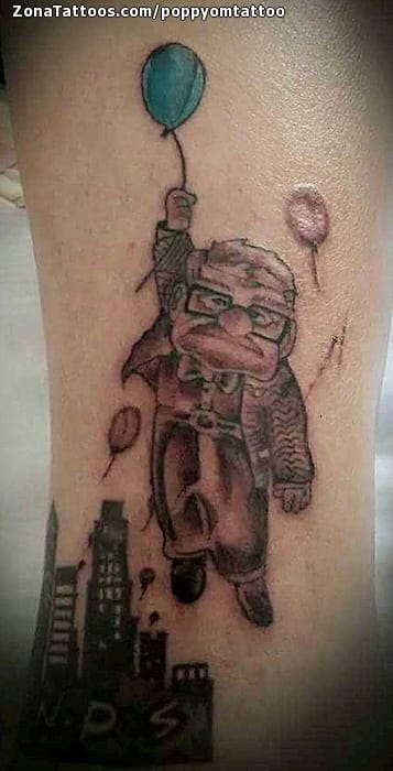 Foto de tatuaje Disney, Globos, Edificios