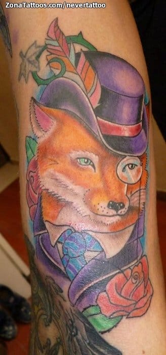 Foto de tatuaje Zorros, Sombreros, Animales